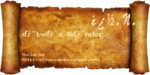 Ötvös Nándor névjegykártya